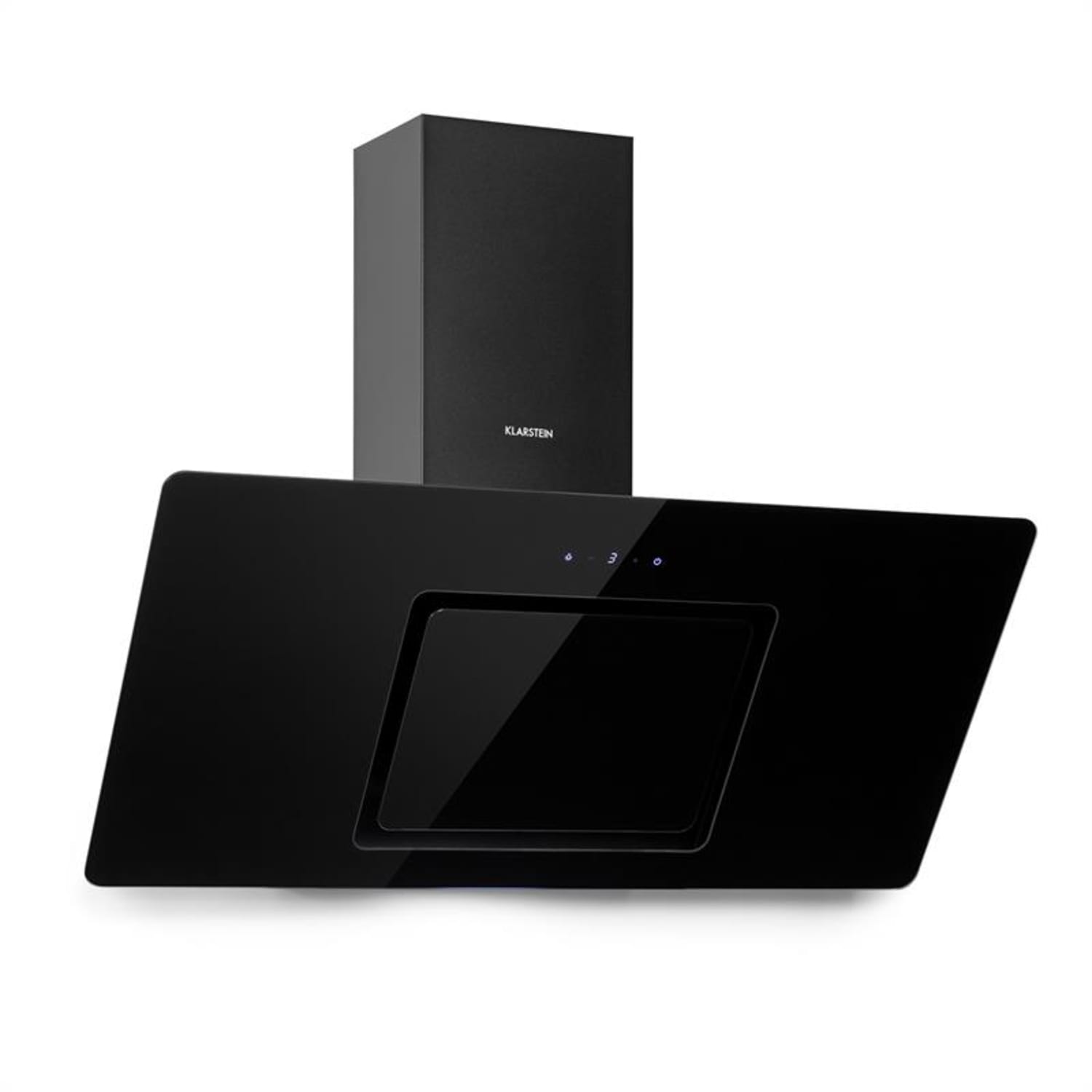 Sofia 90 Dunstabzugshaube kopffrei 300 m³/h Touch-Control Glasfront schwarz