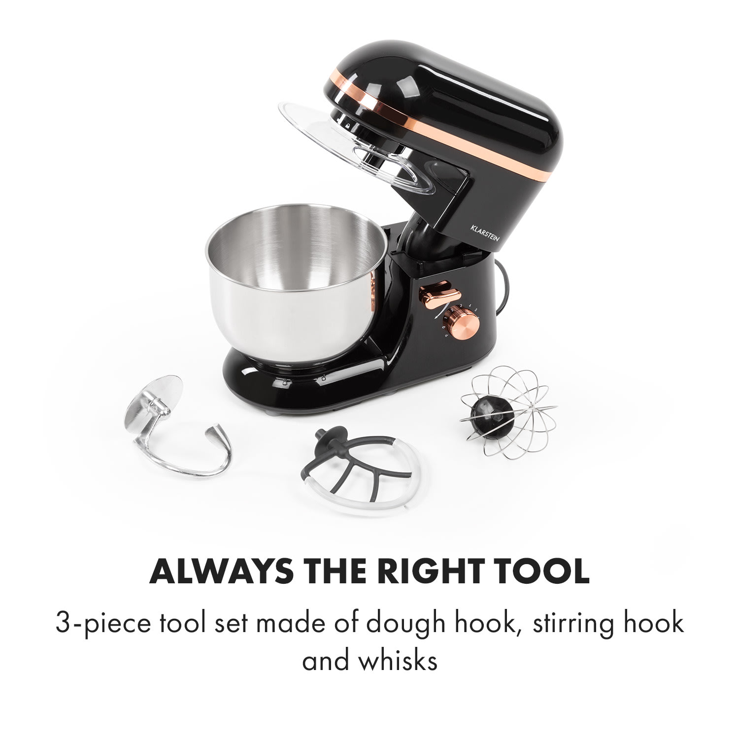 Klarstein Bella Elegance Food Processor 1300W 1.7 HP 6 Steps 5 Litres Black