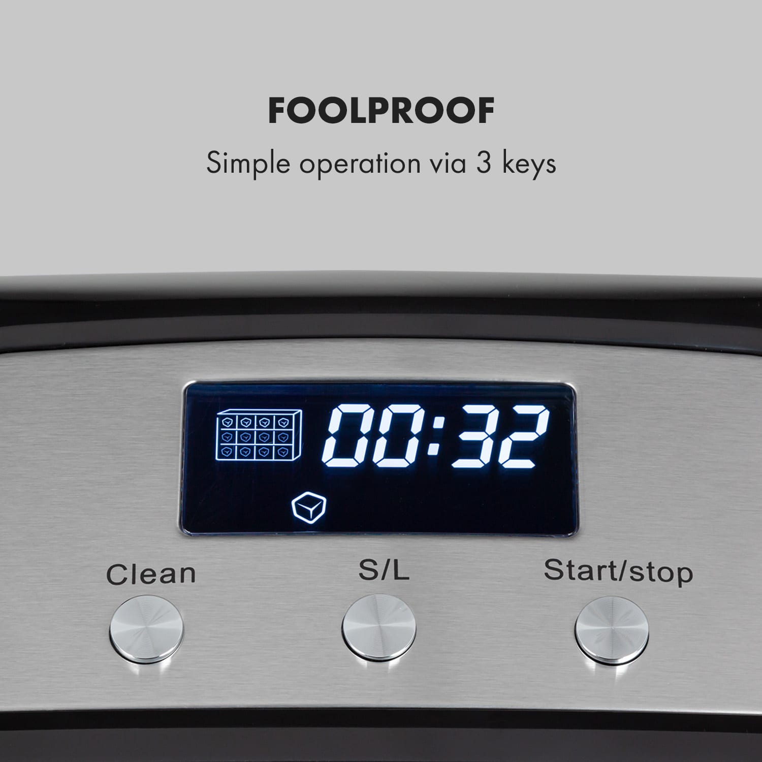 Klarstein Crystal XL Ice Cube Machine Crystal Ice 2 Sizes 2.5l Water Tank