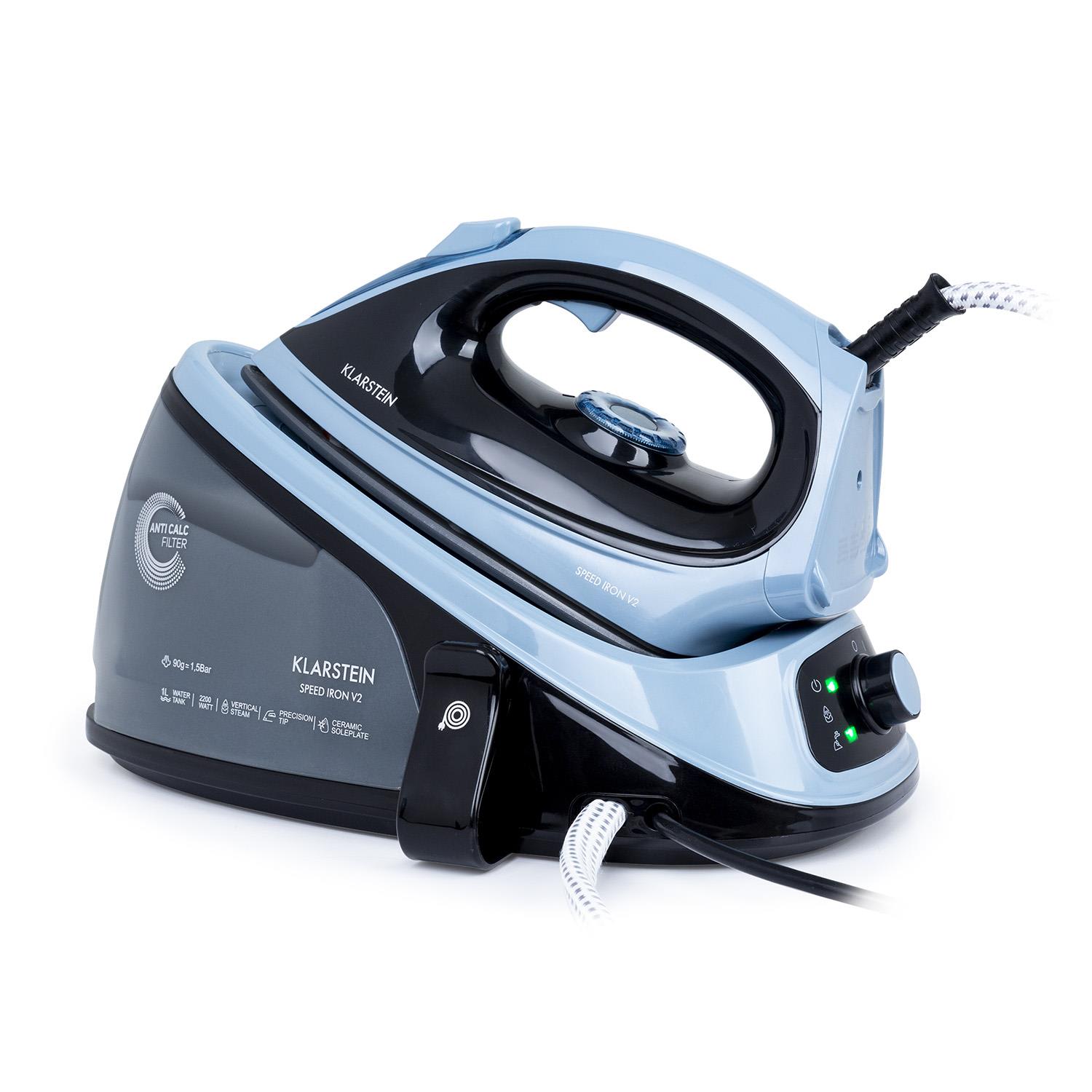 Speed Iron V2 Fer à repasser à vapeur 2100 W 1100 ml noir / bleu