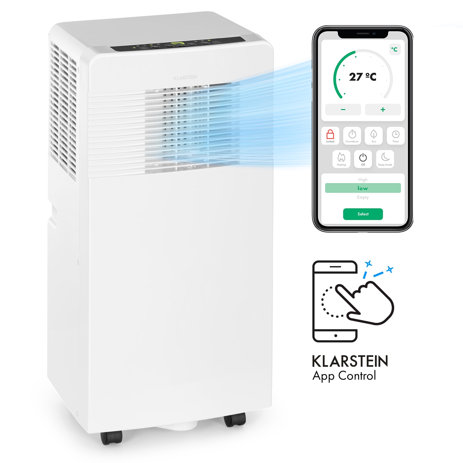 Iceblock Ecosmart 7 mobile Klimaanlage 7.000 BTU/2,1 kW App-Steuerung Fernbedienung weiß