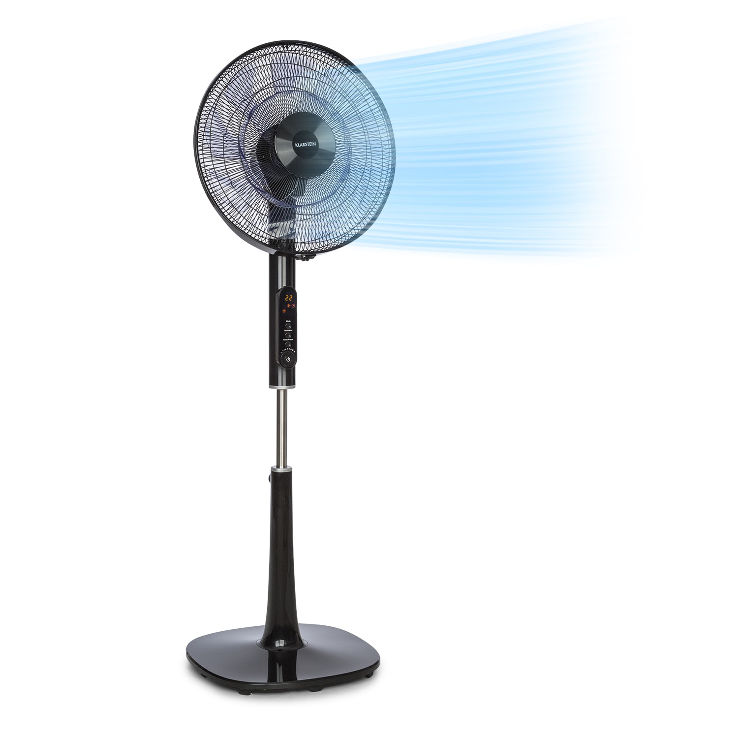 Sommerwind Standventilator 16" 35W DC-Motor 5544m³/h Oszillation schwarz