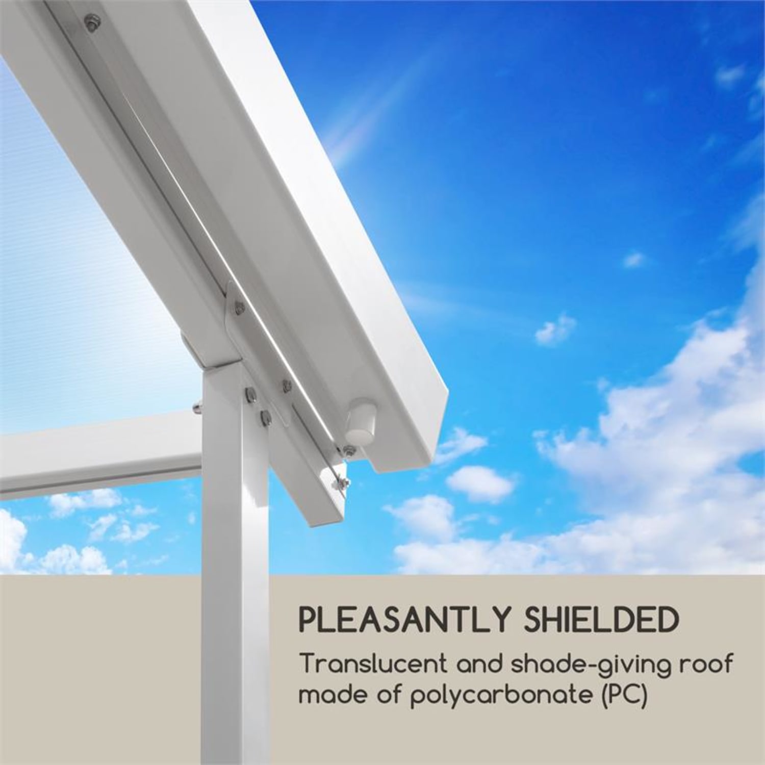 Pantheon Solid Sky Amplio Pergola Vordach Anbaupavillon | 300 x 300 cm