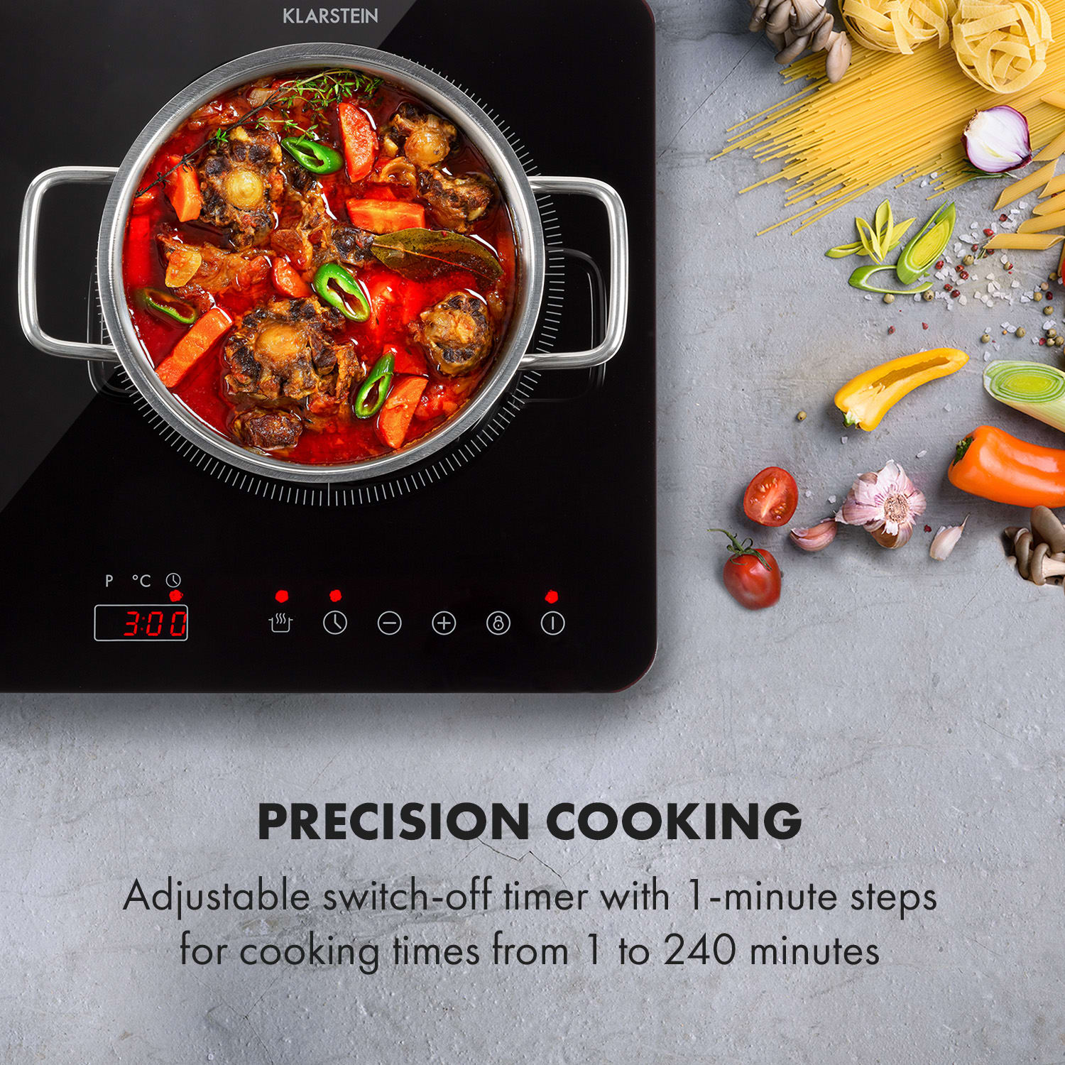 Klarstein Cookio Double Induction Hob 3500W Timer 60240 ° C SenseControl