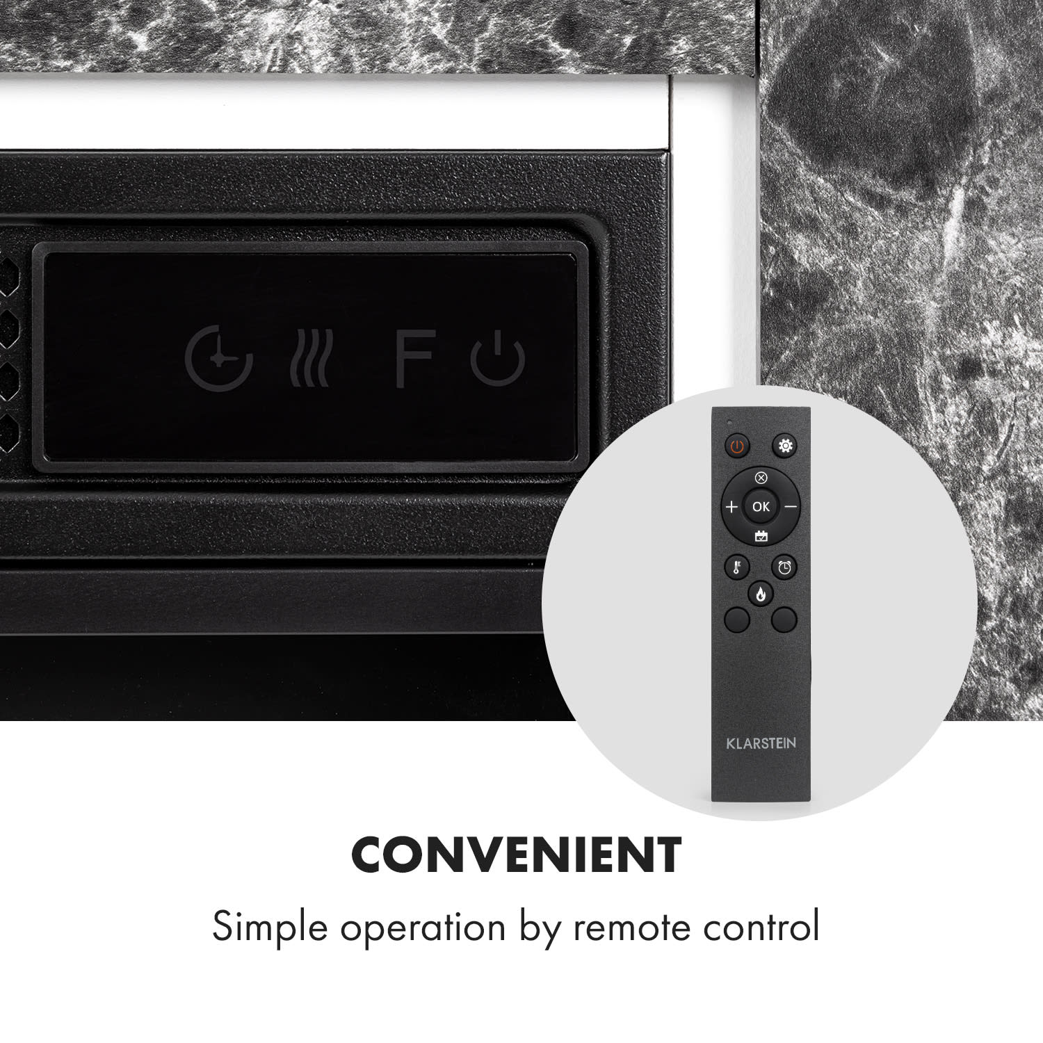 Klarstein Vulsini Nightfall Chimenea eléctrica 1900 W Tecnología led