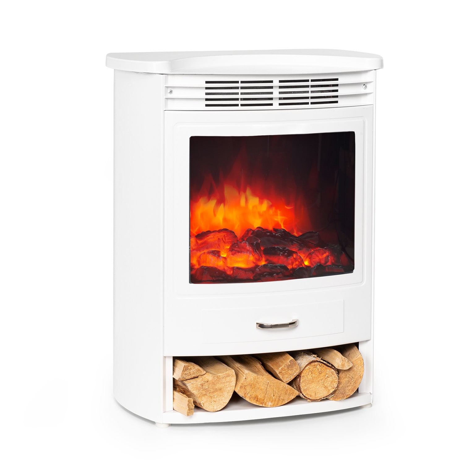 Bormio S WH, Electric Fireplace, 950 / 1900W, Thermostat, Weekly Timer, White