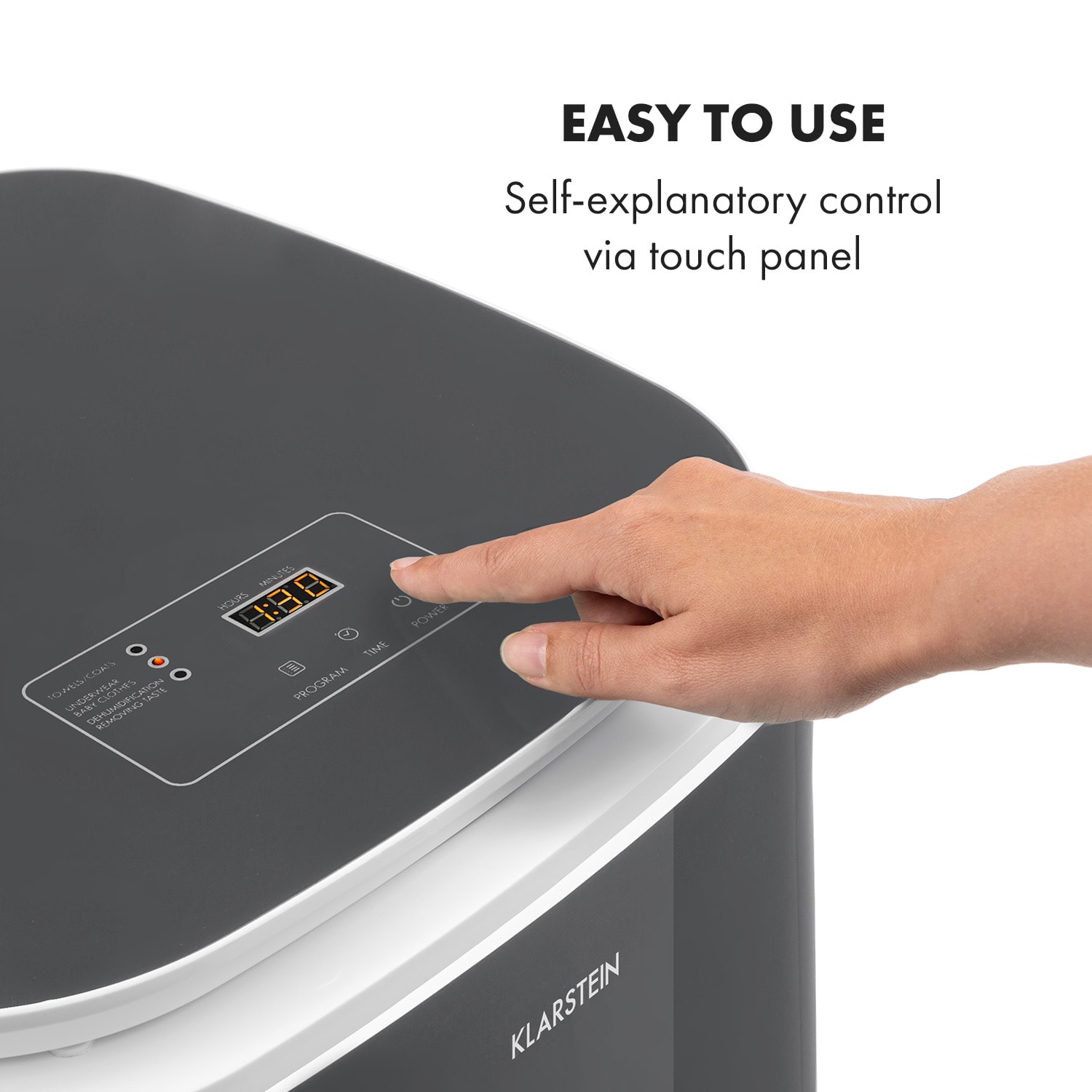 Klarstein Zap Dry Clothes Dryer 820W 50l Touch Control Panel LED