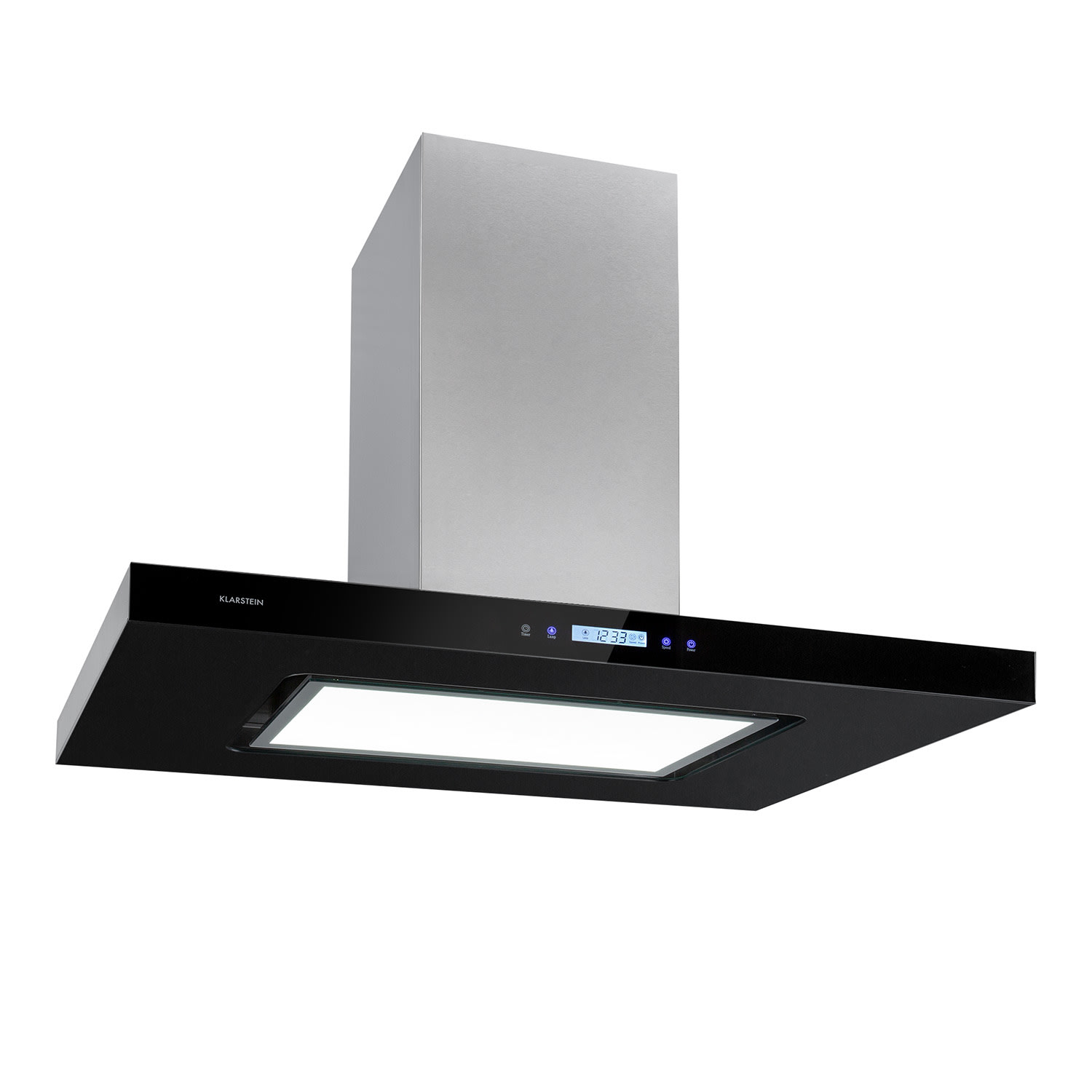 Valeria Brilliant Edition Inselhaube 90cm 643m³/h Touch EEC B LED Glas Edelstahl