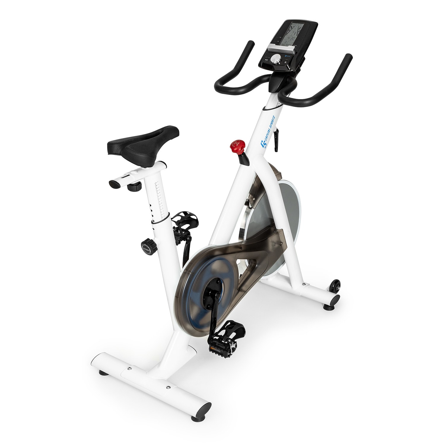 CAPITAL SPORTS Evo Pro – Vélo D'appartement Fitness, Masse D'inertie 20 Kg, Bluetooth, Freinage Magnétique 32 Niveaux, Capteurs Cardio – Noir