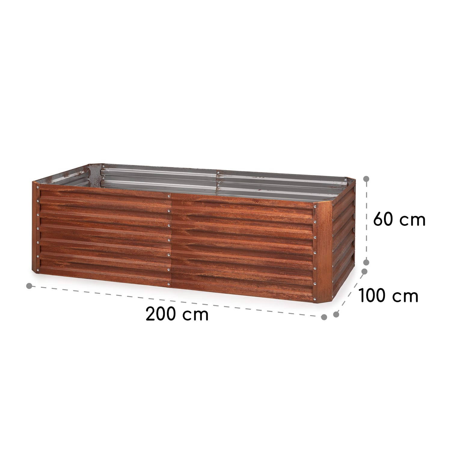 Rust Grow, raised bed, garden bed, galvanised sheet steel, rust finish