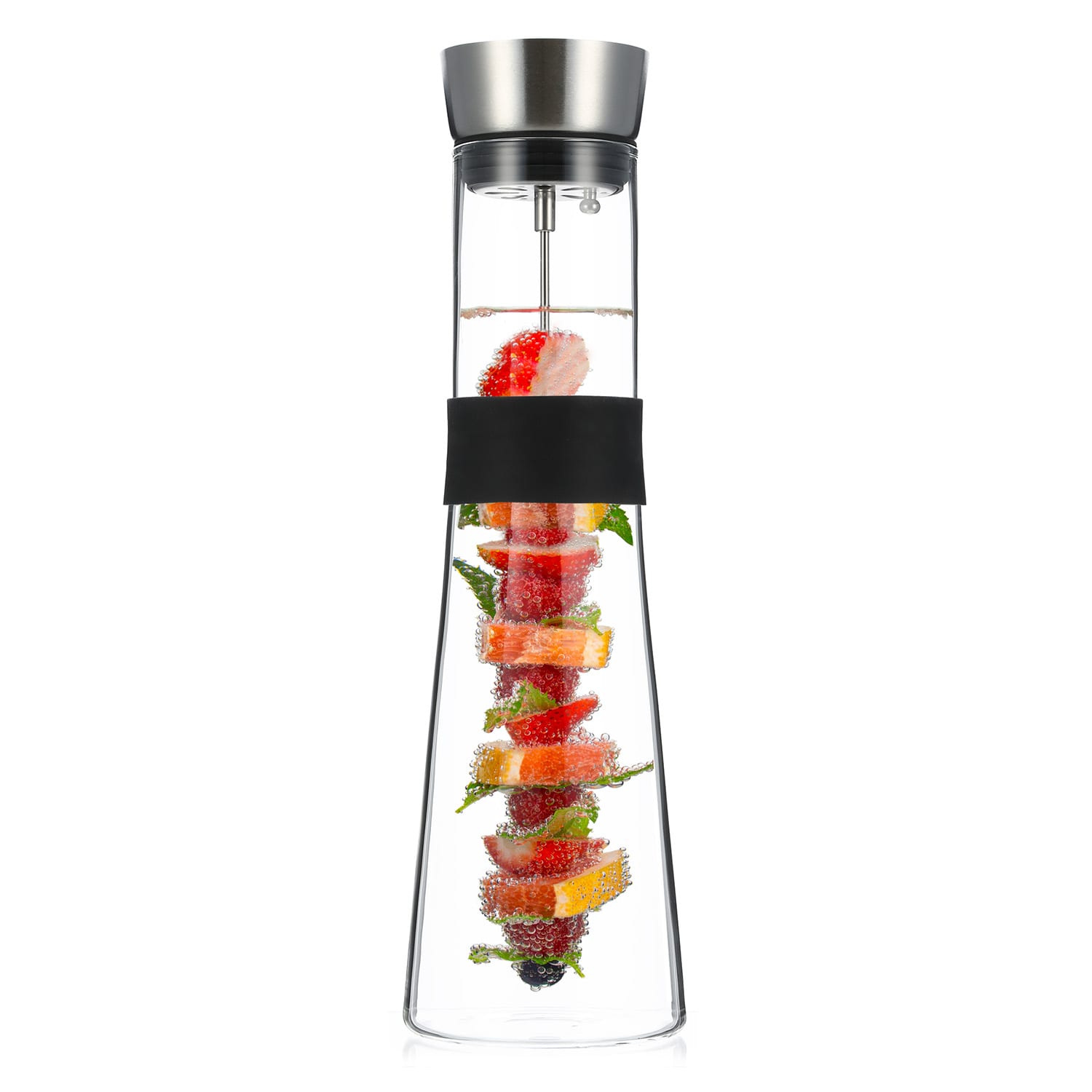 Carafe Sile 1,6 litre en verre borosilicate brochette à fruits avec fermeture CloseUp