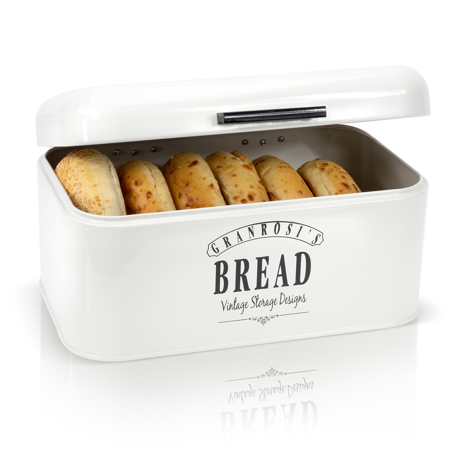 Delaware, bread storage container, metal, 30 x 16 x 20.5 cm, hinged lid
