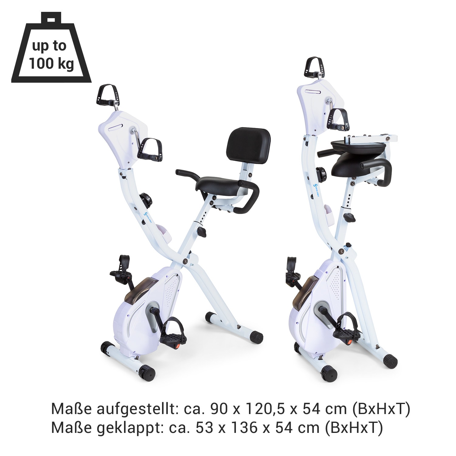 Vélo D'appartement CAPITAL SPORTS Azura – Pliable, Silencieux, 8 Résistances, Support Tablette !