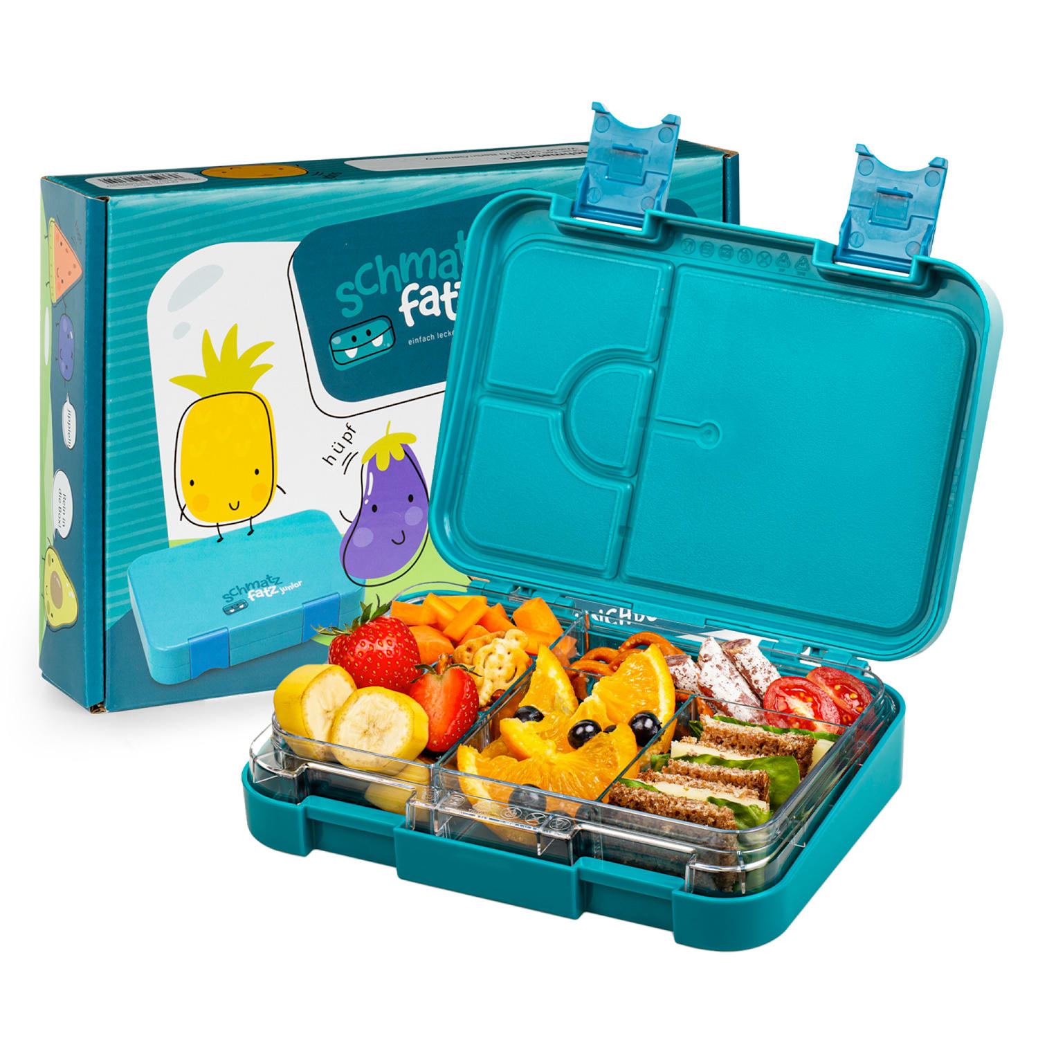 schmatzfatz junior, lunch box, 6 compartments, 21.3 x 15 x 4.5 cm (WxHxD)