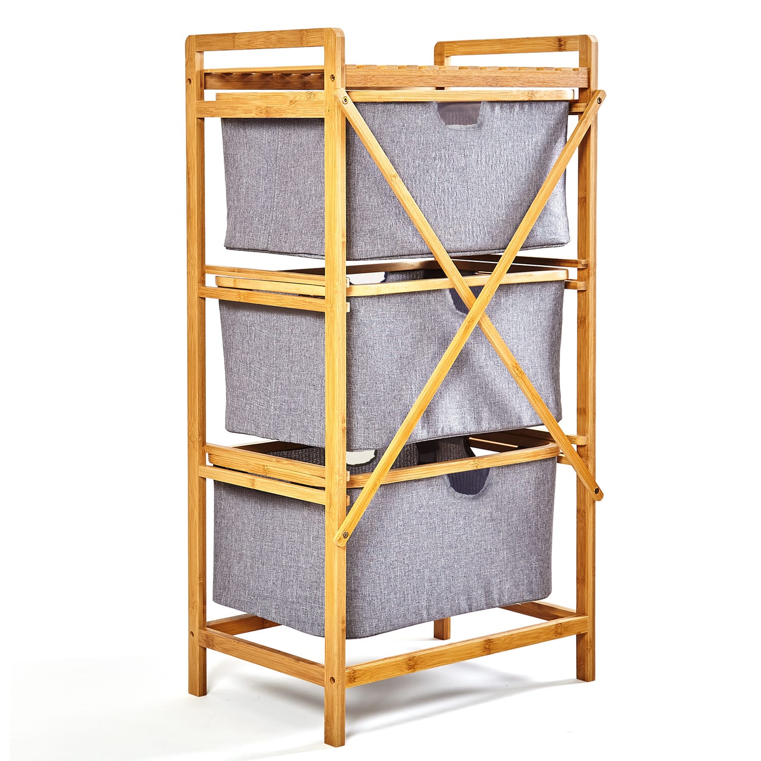 Wäscheregal | Wäschesammler | Korbregal | Badezimmer-Möbel | 3 Etagen