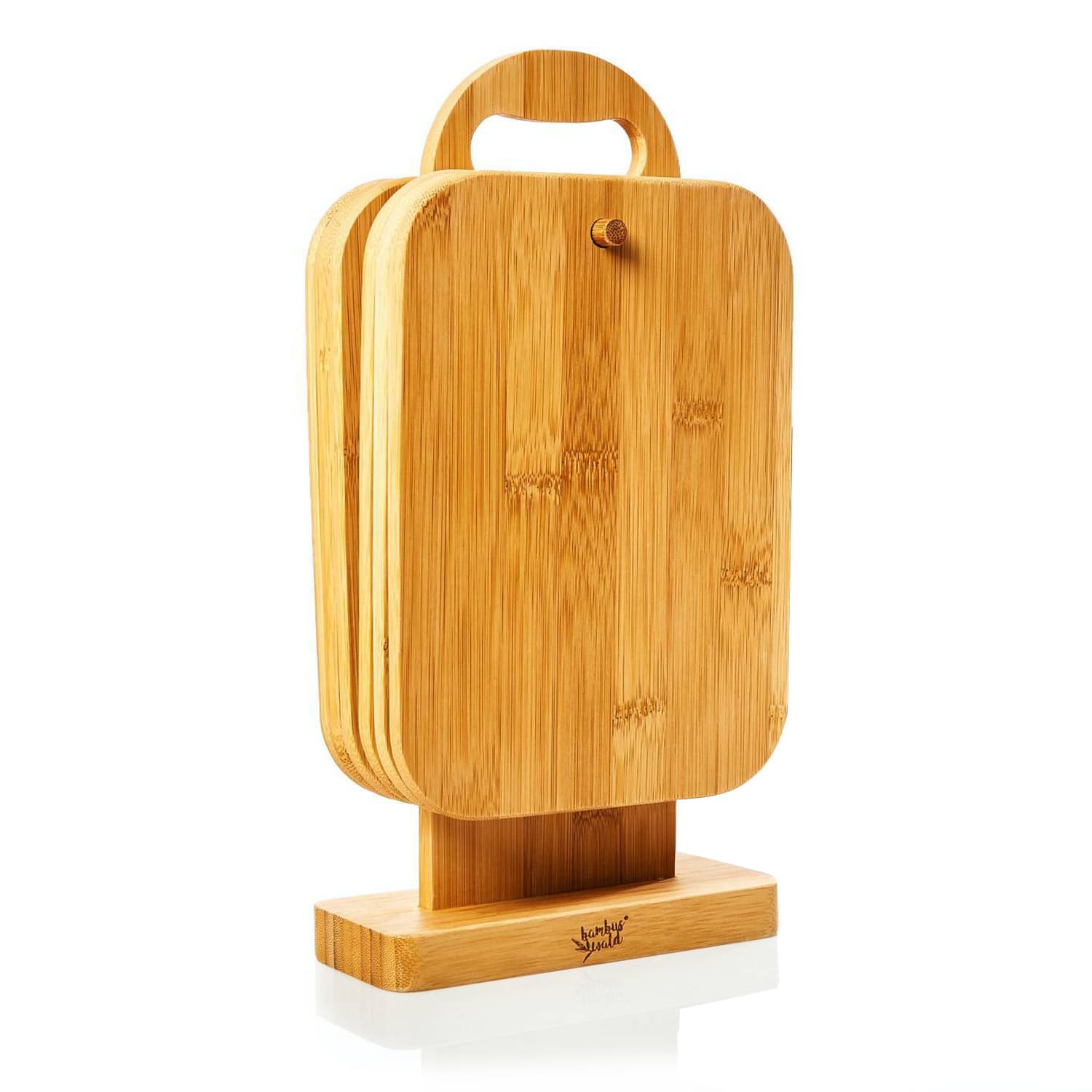 6er-Set Bambus-Frühstücksbrett mit Ständer 22 x 0,9 x 16 cm (BxHxT) pflegeleicht
