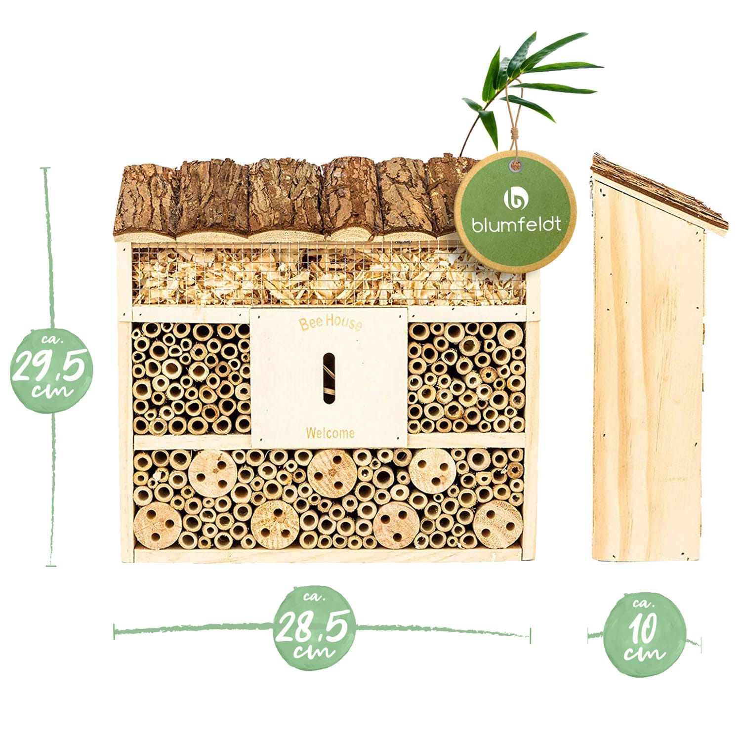 Hotel Per Riccio In Legno - 34x28x22 Cm, Tetto Piatto Rimovibile, Resistente Alle Intemperie - Foto 1