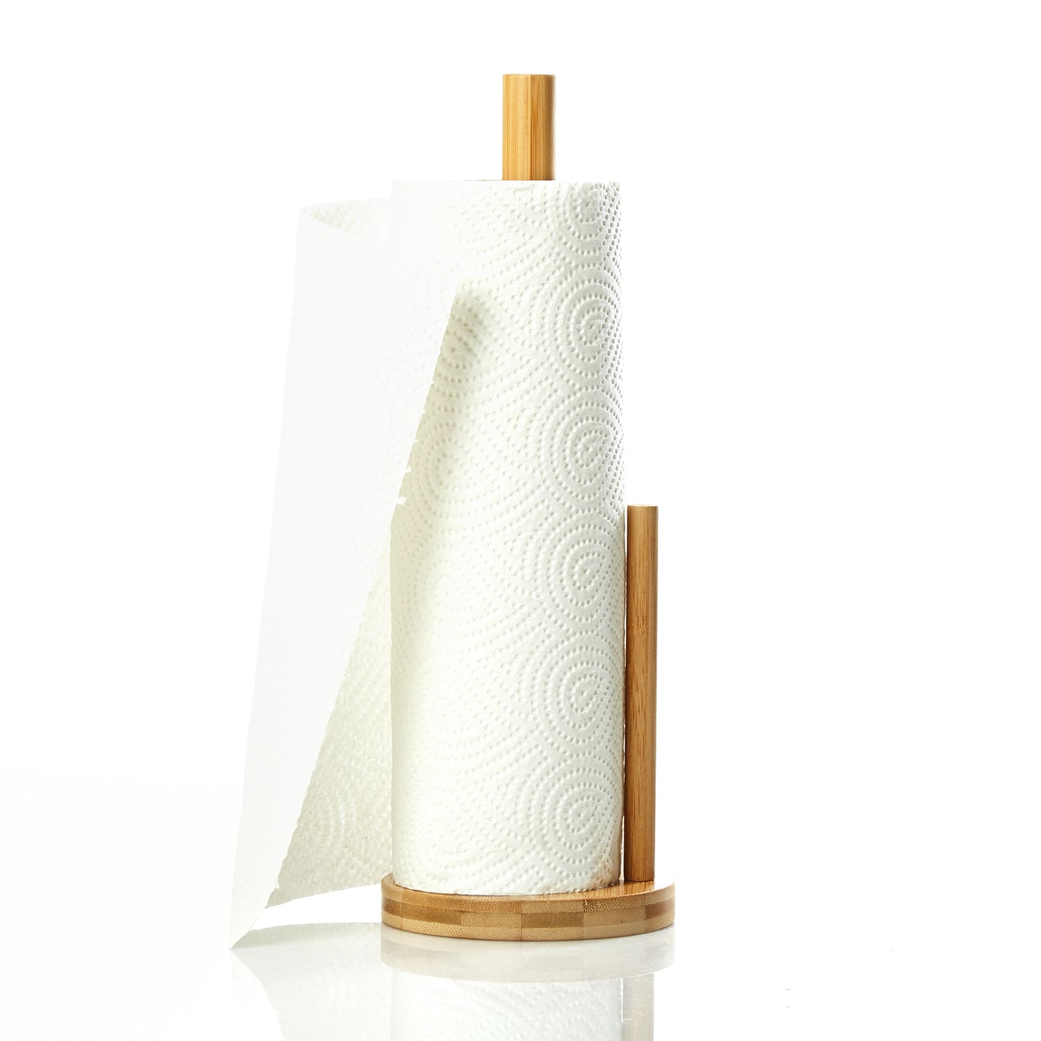 Papierrollenhalter mit Führung Küchenrollenhalter 15 x 33,5 cm Bambus