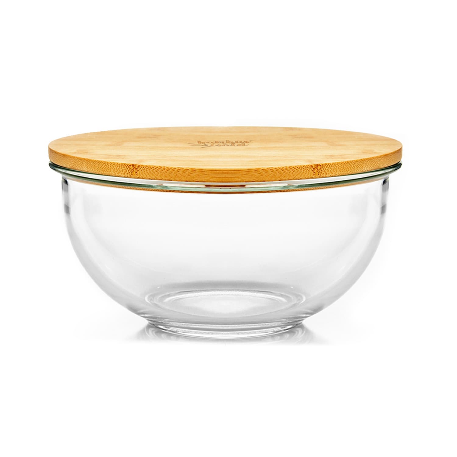 Saladier en verre 465 ml avec couvercle en bambou verrouillable sans BPA taille XS
