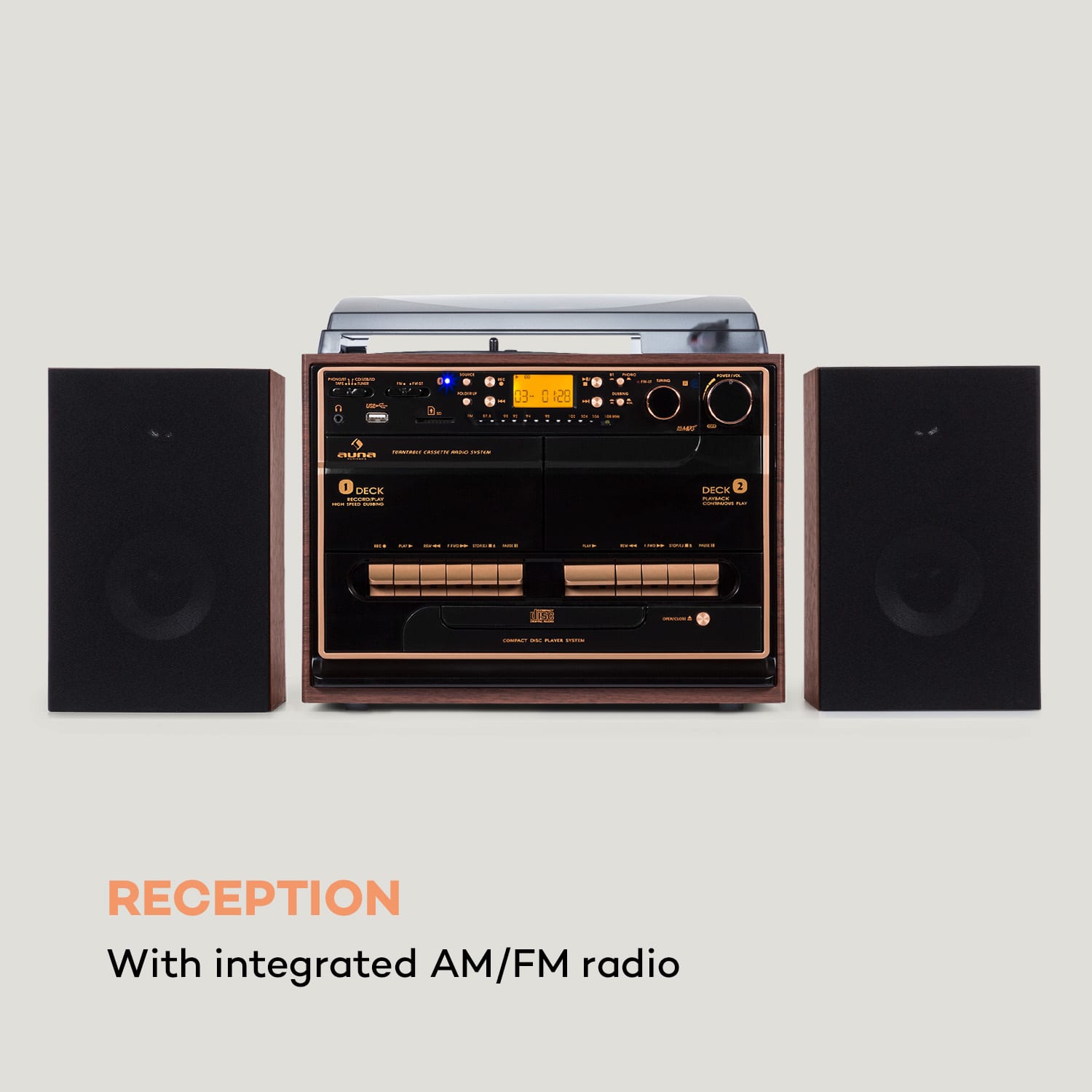 388BT Wood Stereo System HiFi System Compact System Music System