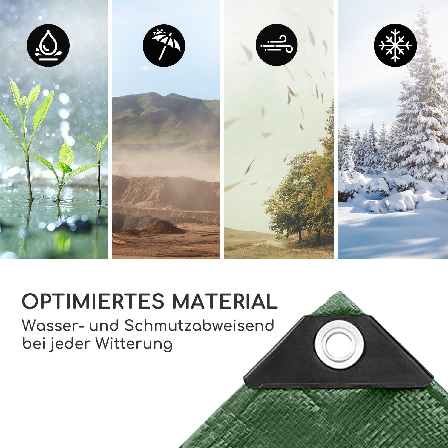 Bâche En Tissu 260 G, 6 M X 10 M Bâche De Recouvrement, Bâche De Bateau Bache Universelle Bache Aqu4251682573856