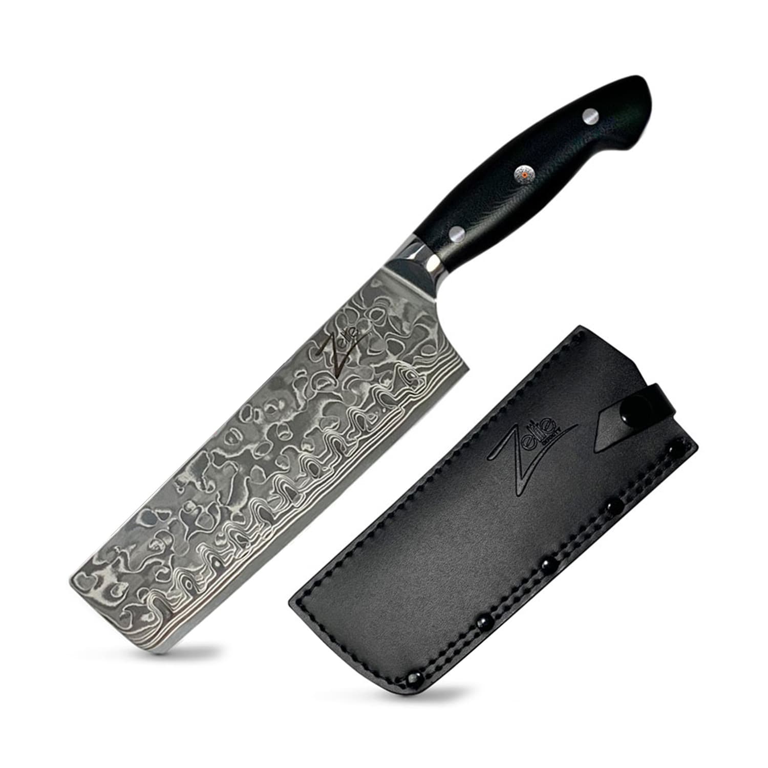 Executive-Plus Serie 7" Nakiri Kochmesser 61 HRC Damaszenerstahl