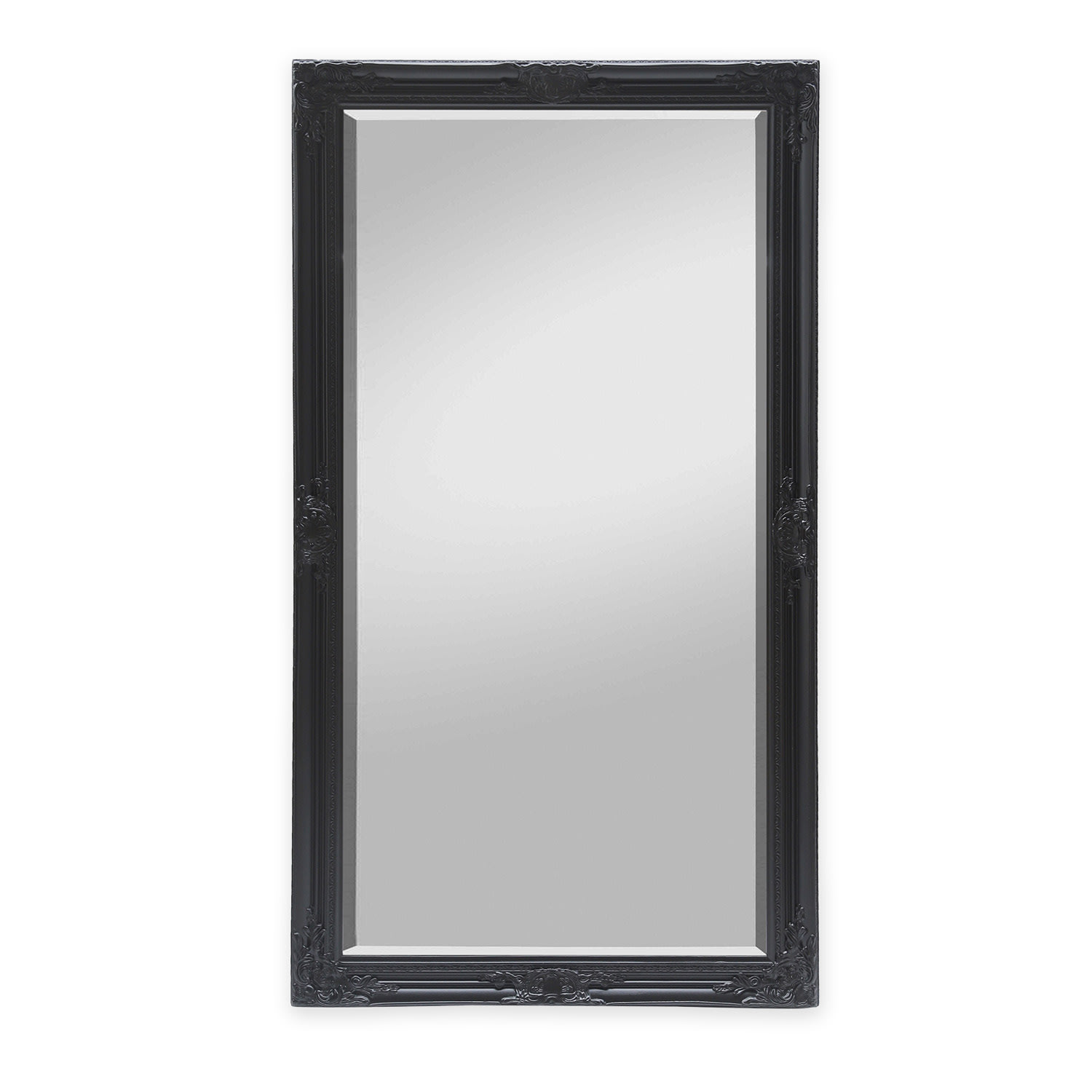 AAZZKANG Specchio da pavimento a figura intera, grande cornice in legno, 150 x 60 cm, per camera da letto, soggiorno, ingresso, nero