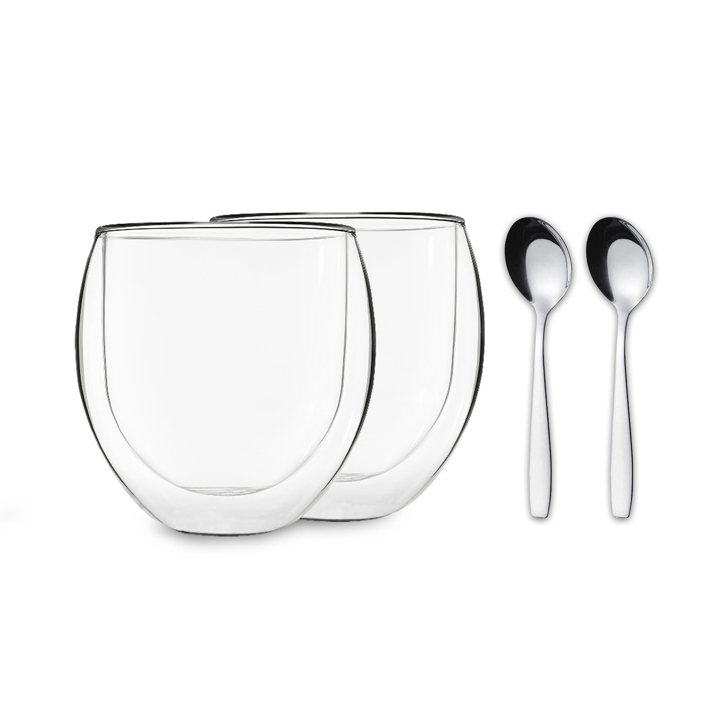 DUOS Gläser 2x 310ml Jumbo + 2x Löffel