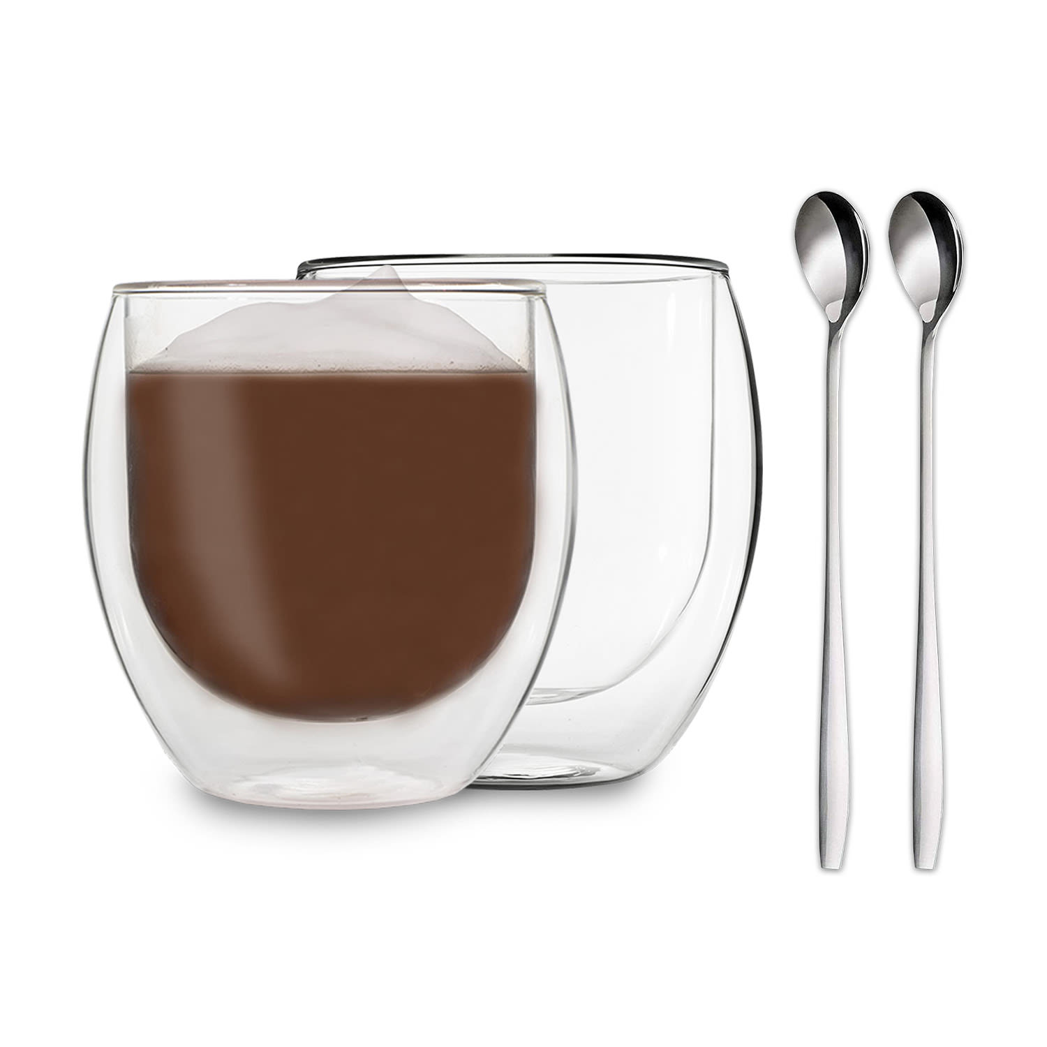 DUOS Gläser 2x 410ml Jumbo + 2x Löffel