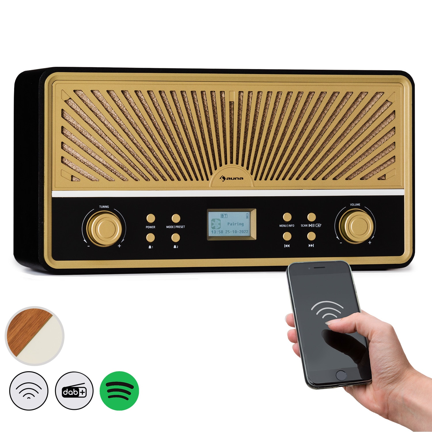 Glastonbury Go Digital Radio Bluetooth stereo speakers display DAB/FM radio FM antenna