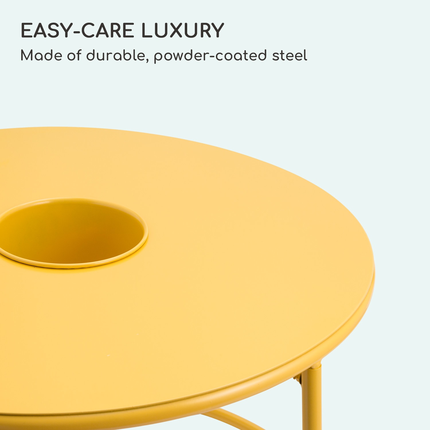 Irvine coffee table end table round with flowerpot minimalist