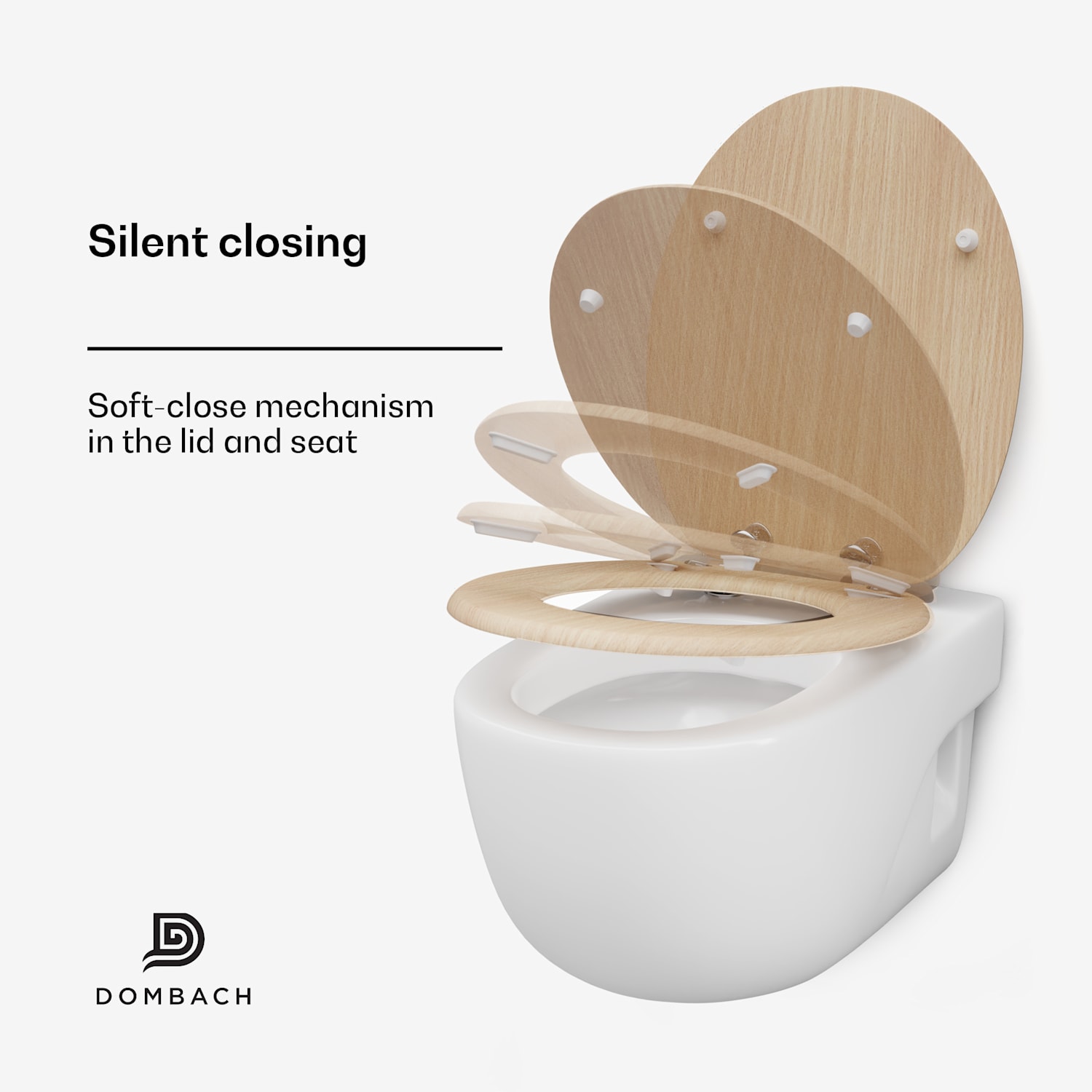 Dombach Siena toilet seat WC softclose mechanism Oshape Oak