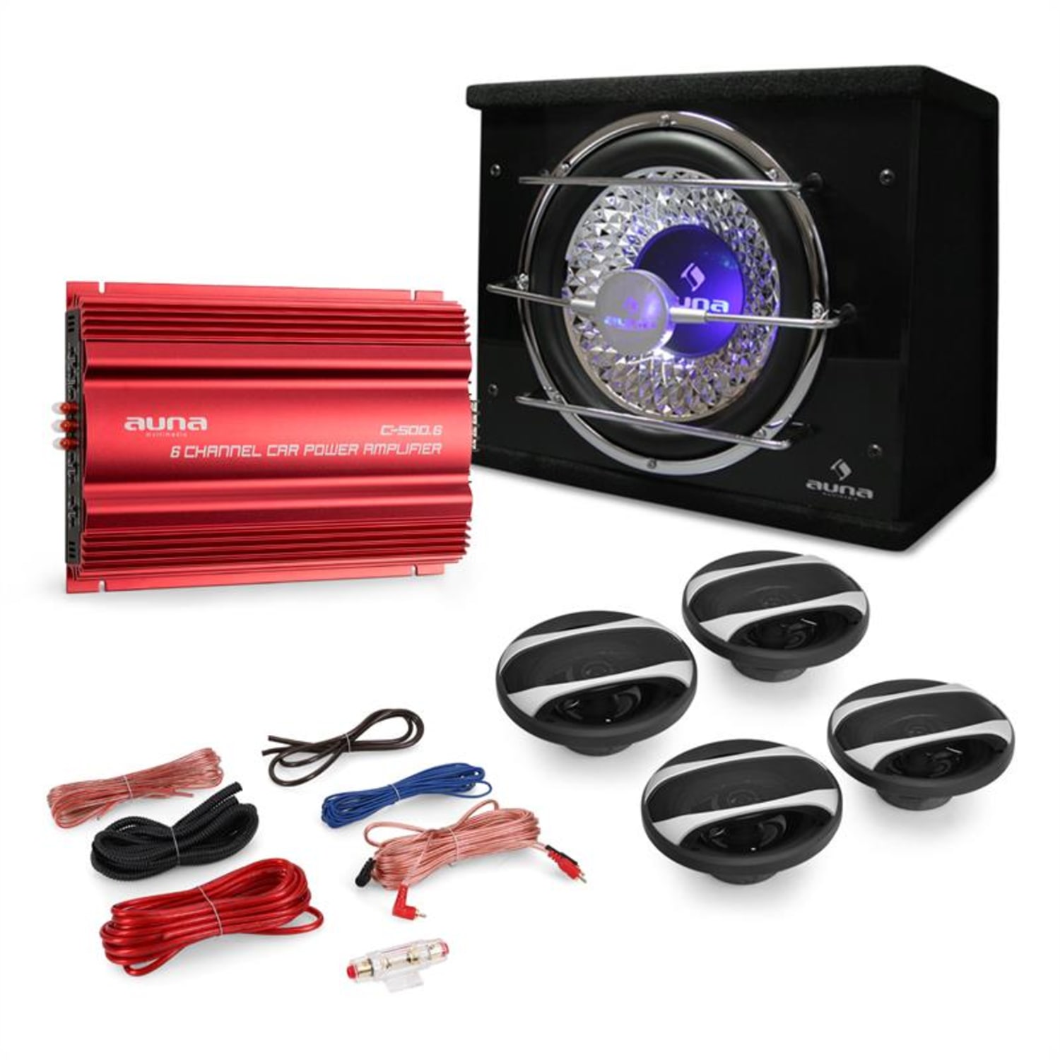 Car Hifi Set "Madrid" 4.1 3000W Lautsprecher Bass Verstärker