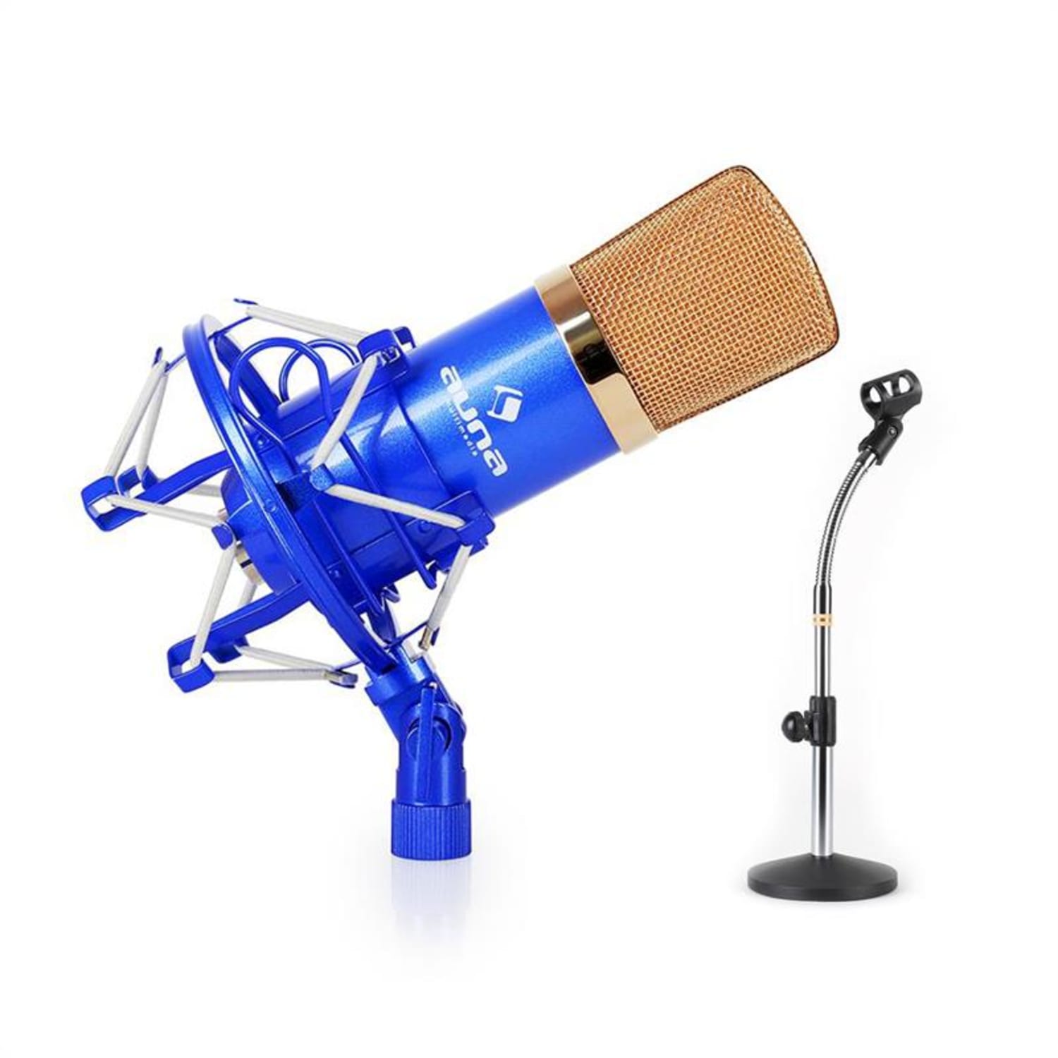 Studio Microphone Set w/ XLR Condenser Microphone Blue/Gold