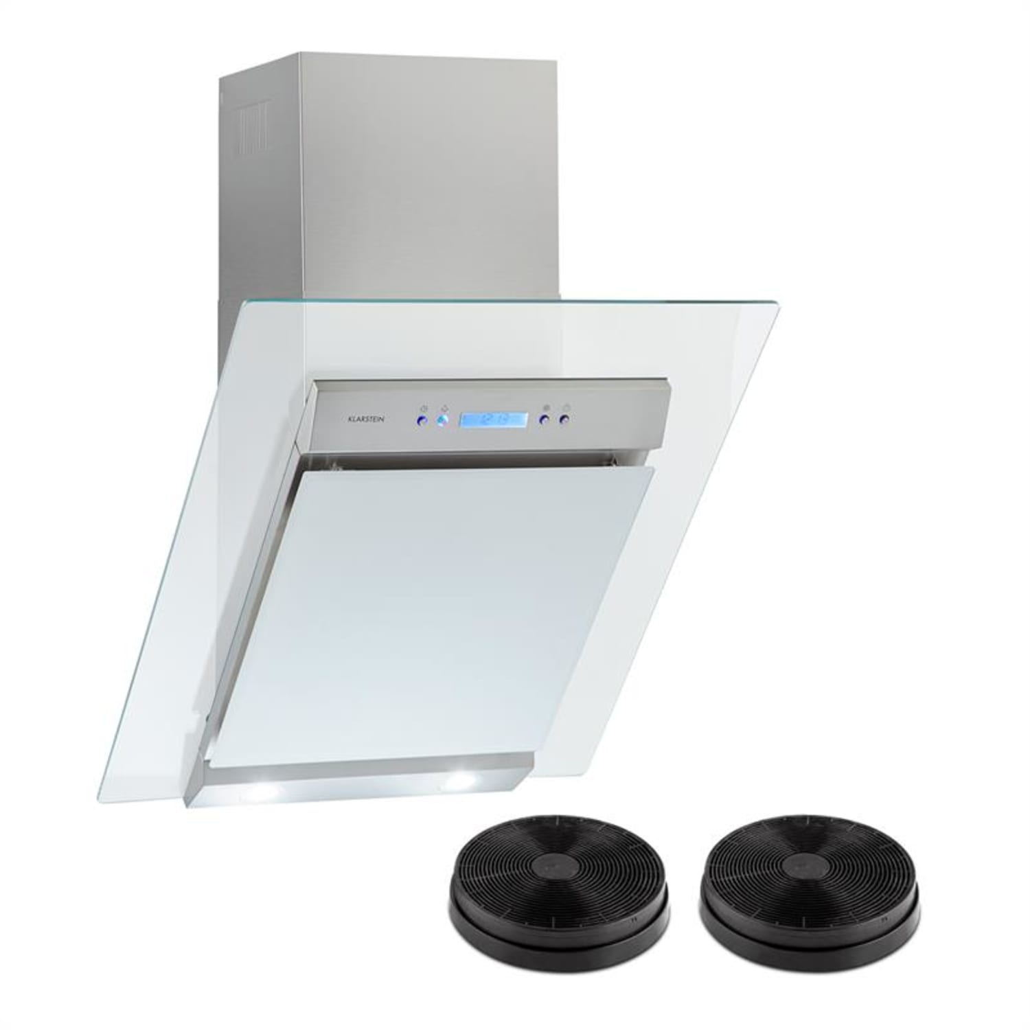 Skycook Dunstabzugshaube Umluftset 60cm 640m³/h Glas Edelstahl