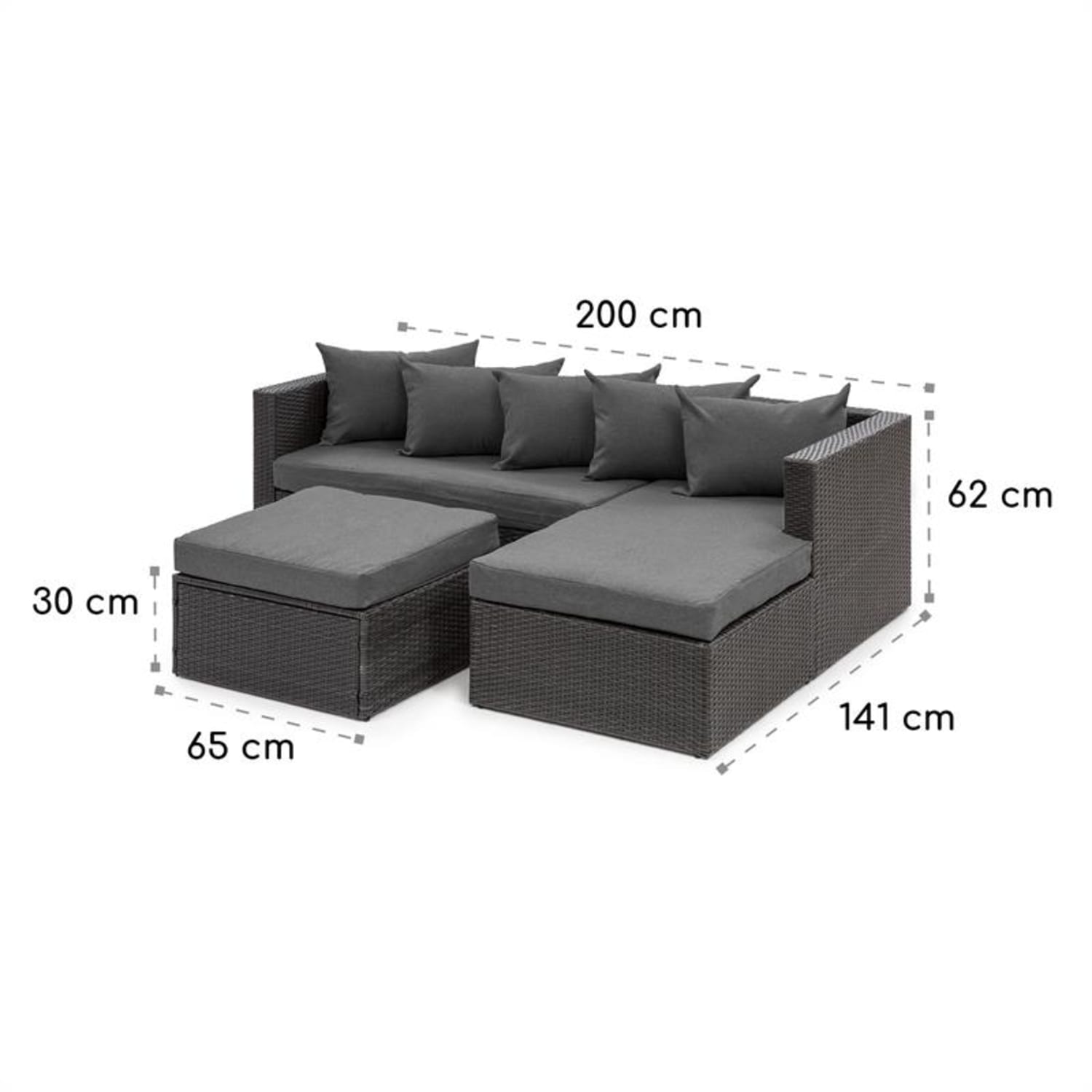 Juego de jardín Blumfeldt Theia Lounge Negro / Gris oscuro