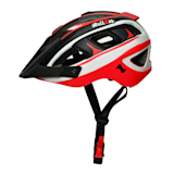 Fietshelm mountainbike-, allroundhelm | materiaal: polycarbonaat (buitenkant), polystyreen (binnenkant) | schokabsorberend | traploos verstelsysteem | zachte, verwisselbare en wasbare binnenpads | 14 luchtopeningen | flexibele maataanpassing | helm vizier