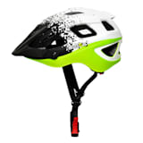Fietshelm mountainbike-, allroundhelm | materiaal: polycarbonaat (buitenkant), polystyreen (binnenkant) | schokabsorberend | traploos verstelsysteem | zachte, verwisselbare en wasbare binnenpads | 14 luchtopeningen | flexibele maataanpassing | helm vizier