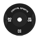 Capital Sports Elongate Bumper Plate Disco Peso Gomma 2x 20kg