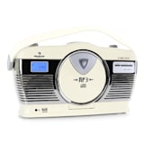 RCD-70 Retro Vintage Portable Radio FM CD/MP3 USB Battery - Cream