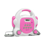 auna Pocket Rocker BT lettore per karaoke BT porta USB MP3 2xmicrofoni rosa