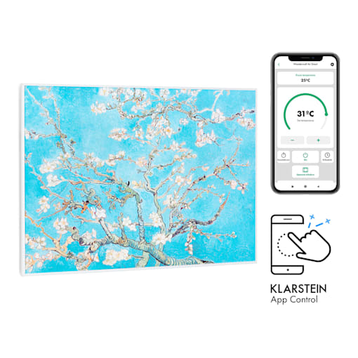 Klarstein Wonderwall Air Art Smart Infrared Heater 80x60cm 500W Flowers 80  x 60 cm / design: blossoms