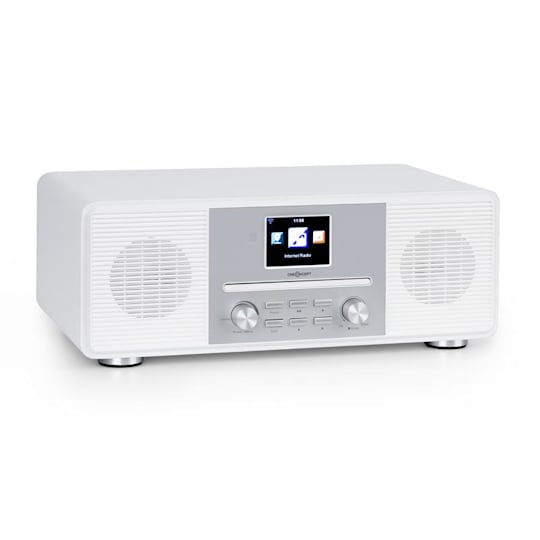 auna Harvard Chaîne compacte radio Internet DAB+ FM lecteur CD Bluetooth  marron Noyer