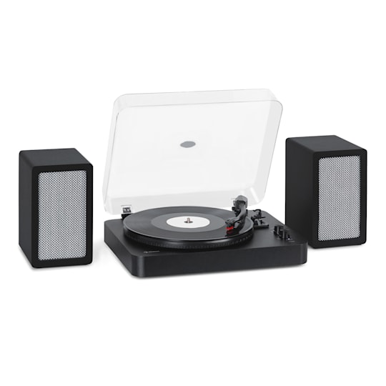 auna Pureness platine vinyle acrylique 33 1/3 + 45 t/mn préamplificateur  Transparent