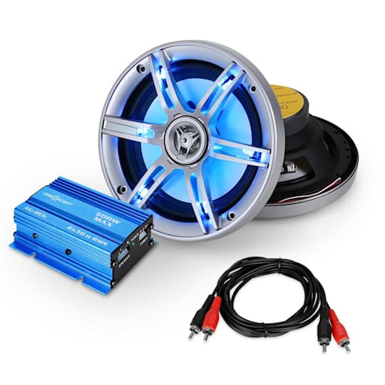 Electronic-star Set sono pour voiture : Système 4.1 avec ampli , caisson de  basses avec 2 subwoofers de 12 & kit éclaté d'enceintes - Cdiscount Auto