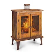Flame Locker, огнище, винтидж градинска камина, 58 х 30 см, стомана, ръждясал вид 