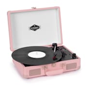 Peggy Sue Bluetooth (BT) Record Player, Stereo Speakers, USB BT, Portable, Pink Rosé
