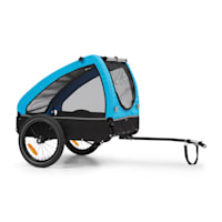 DURAMAXX King Rex Attelage à vélo Remorque pour chien 250 L 40 kg Tube en  acier Bleu-noir