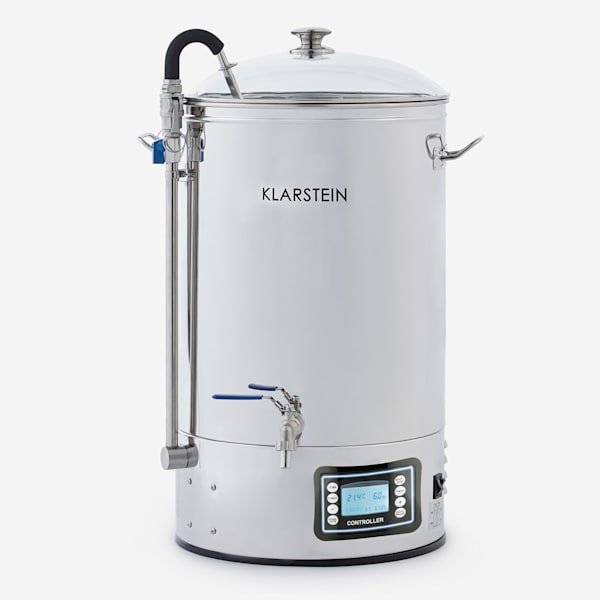 Klarstein Maischfest - Kit Birra Artigianale Completo, Fermentatore 2  Livelli di Potenza: 1500/3000 W, Kit Completo 5 Pezzi, Display LCD,  Rubinetto, Acciaio Inox, 30 Litri : : Casa e cucina