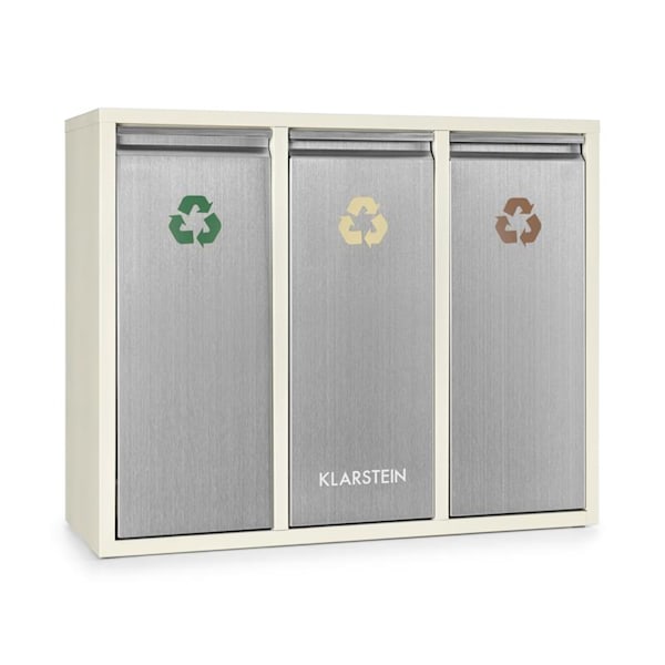 Klarstein Touchless Cubo de basura con sensor de 72 L 4 compartimentos ABS  PP Acero inoxidable Plata Metálica